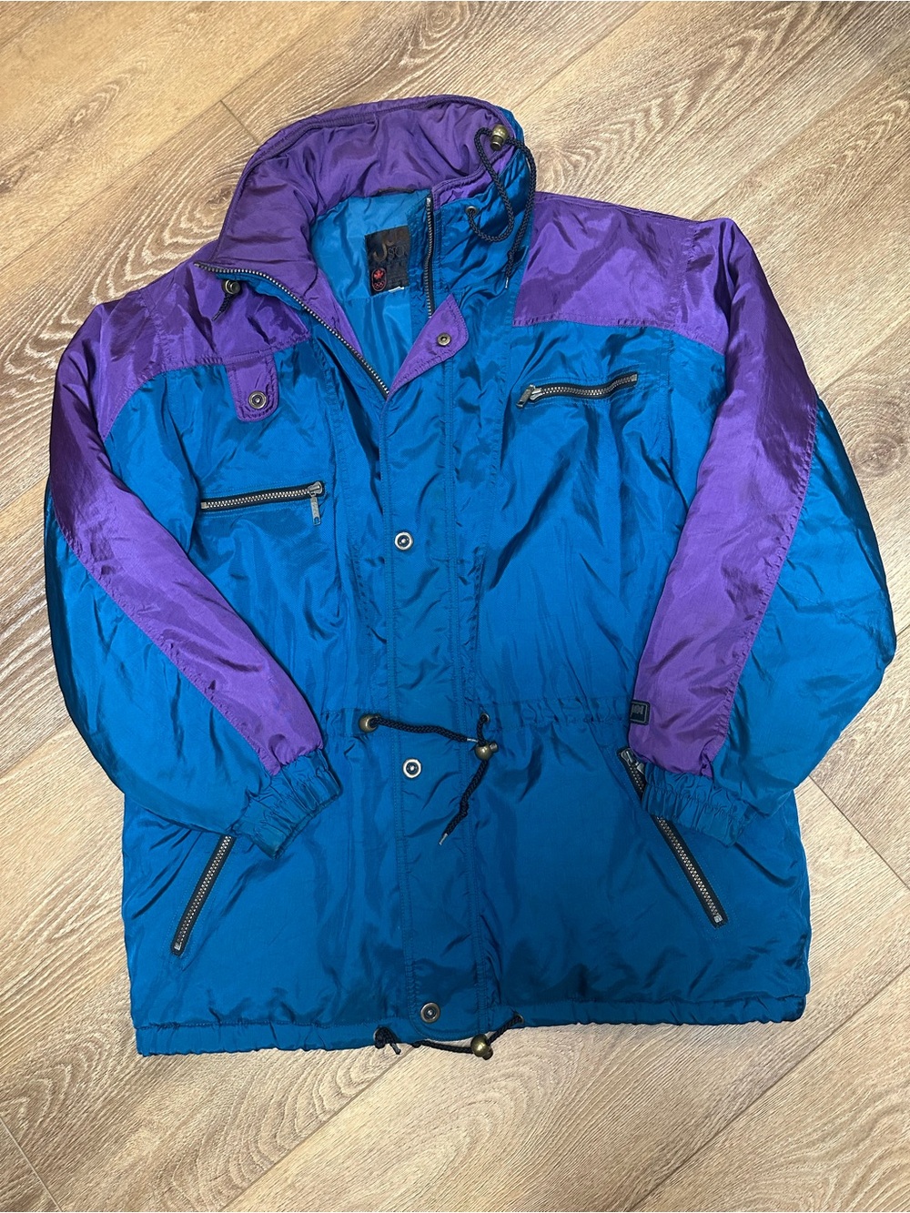 Vintage Jupa Sports Canada Olympic Ski Jacket 90s Colorblock Teal Purple L/44